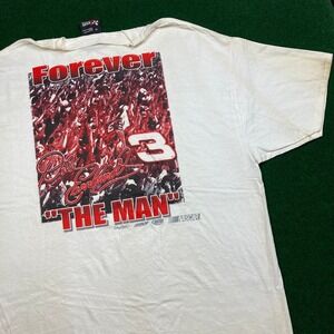 Vintage Nascar Shirt Mens XXL White Dale Earnhardt Lap 3 Forever The Man Y2K Tee